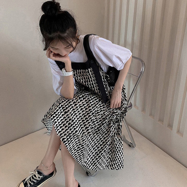 Bộ Áo Sơ Mi + Đầm Thiết Kế Mới Xinh Xắn Thời Trang Dành Cho Nữ