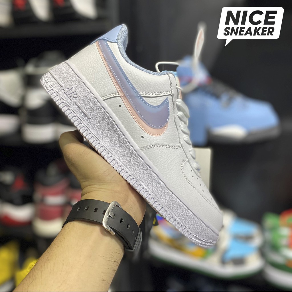 [ Nice Sneaker ] Giày sneaker cổ thấp Af1 : Air Force 1 low double swoosh White / Blue | Bản High Quality .
