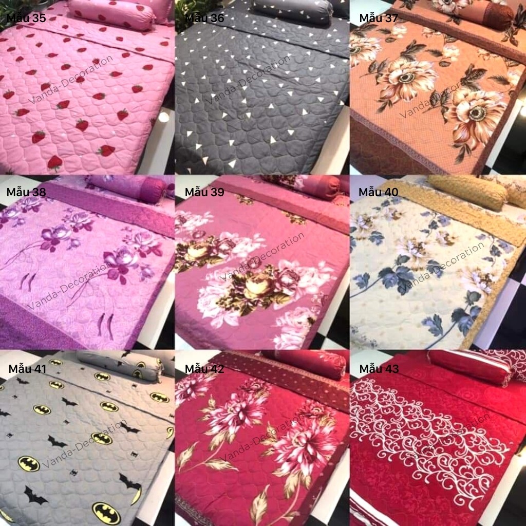 Bộ chăn PHAO ga gối 💖m6/m8💖 Cotton Poly 4 món gồm 2 vỏ gối , 1 drap , 1 chăn trần bông