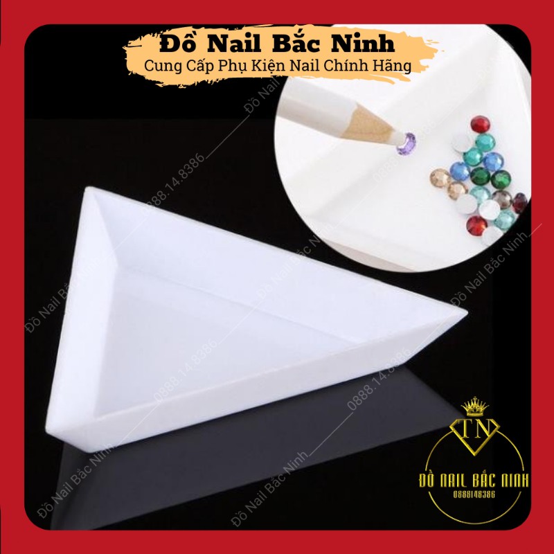 Khay Tam Giác Đựng Phụ Kiện Nail, Chia Đá Nail