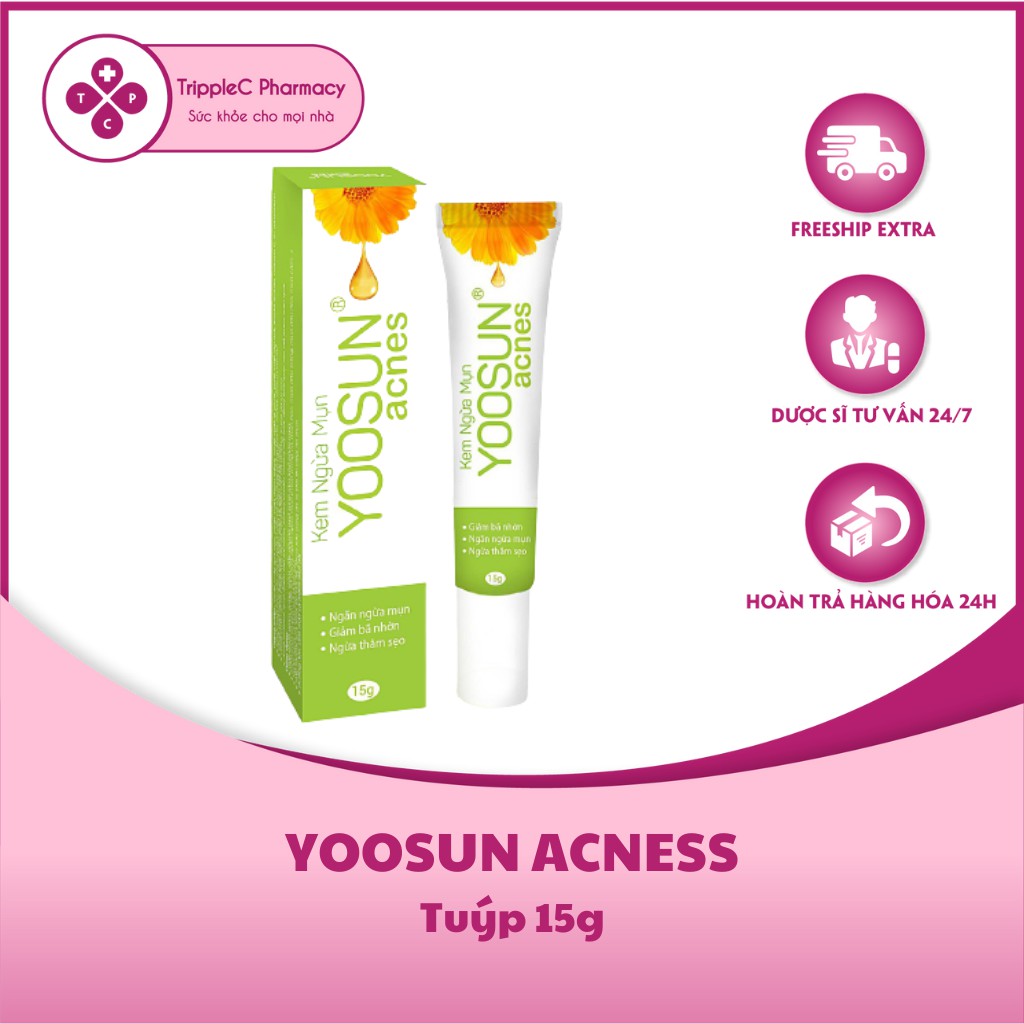 Kem bôi da Yoosun Acness – Hỗ trợ giảm mụn, mờ thâm mụn và hỗ trợ kiểm soát bã nhờn hiệu quả (Tuýp 15g)
