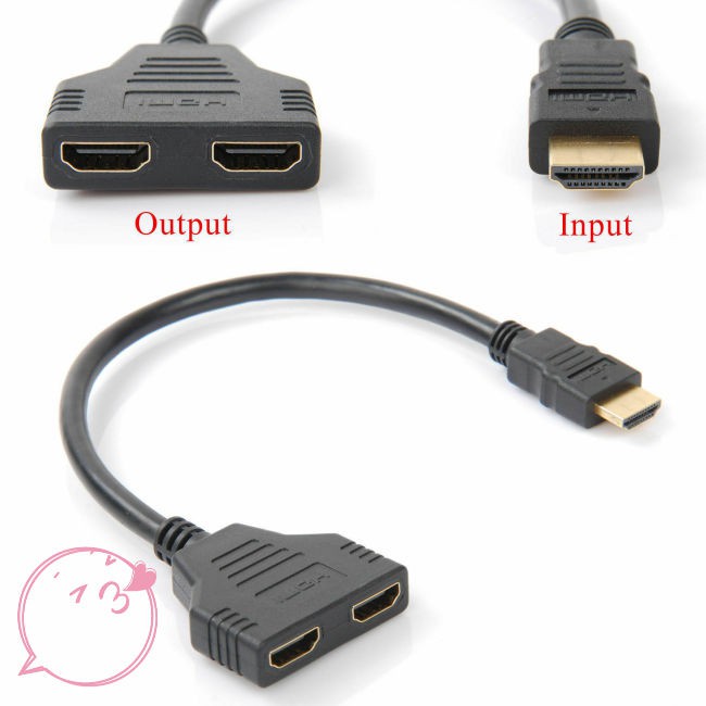 Cáp Chia 1080p Hdmi Với 1 Cổng Vào 2 Đầu Ra Hdtv