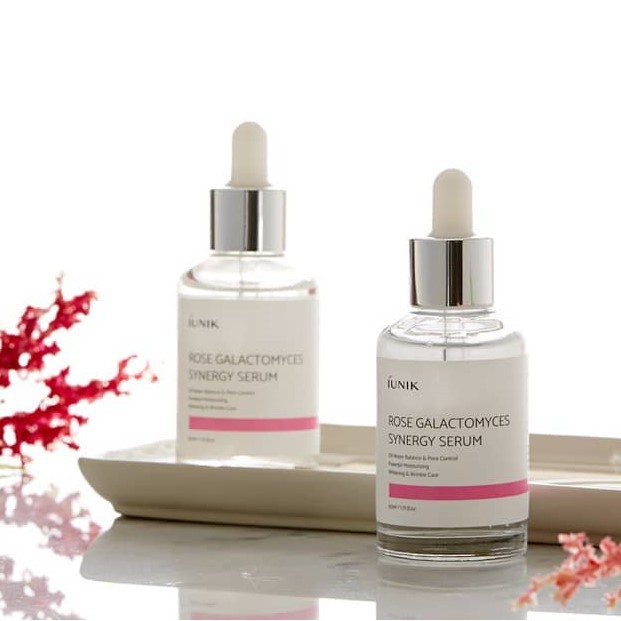 Tinh chất dưỡng sáng da và se khít lỗ chân lông IUNIK Rose Galactomyces Synergy Serum 50ml
