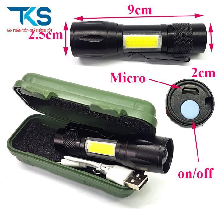 Đèn pin mini siêu sáng T1 3 chế độ sáng, chống nước, Đèn cầm tay mini tiện dụng