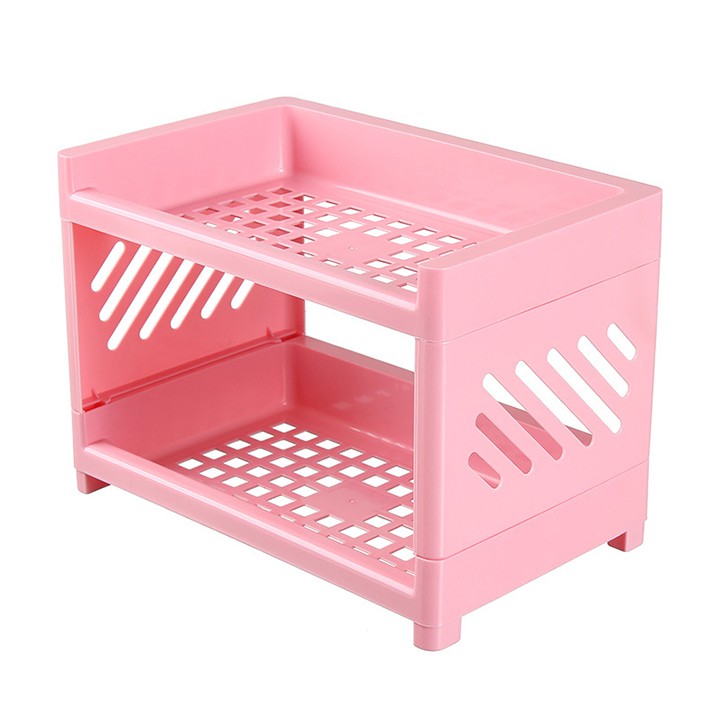 Giá 2 tầng mini đựng mỹ phẩm Kệ nhựa đồ trang điểm ing để đồ dùng học tập youngcityshop 30.000