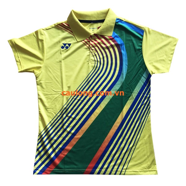 Áo Cầu Lông Nam Nữ Cổ Bâu Yonex 7777 Màu Vàng
