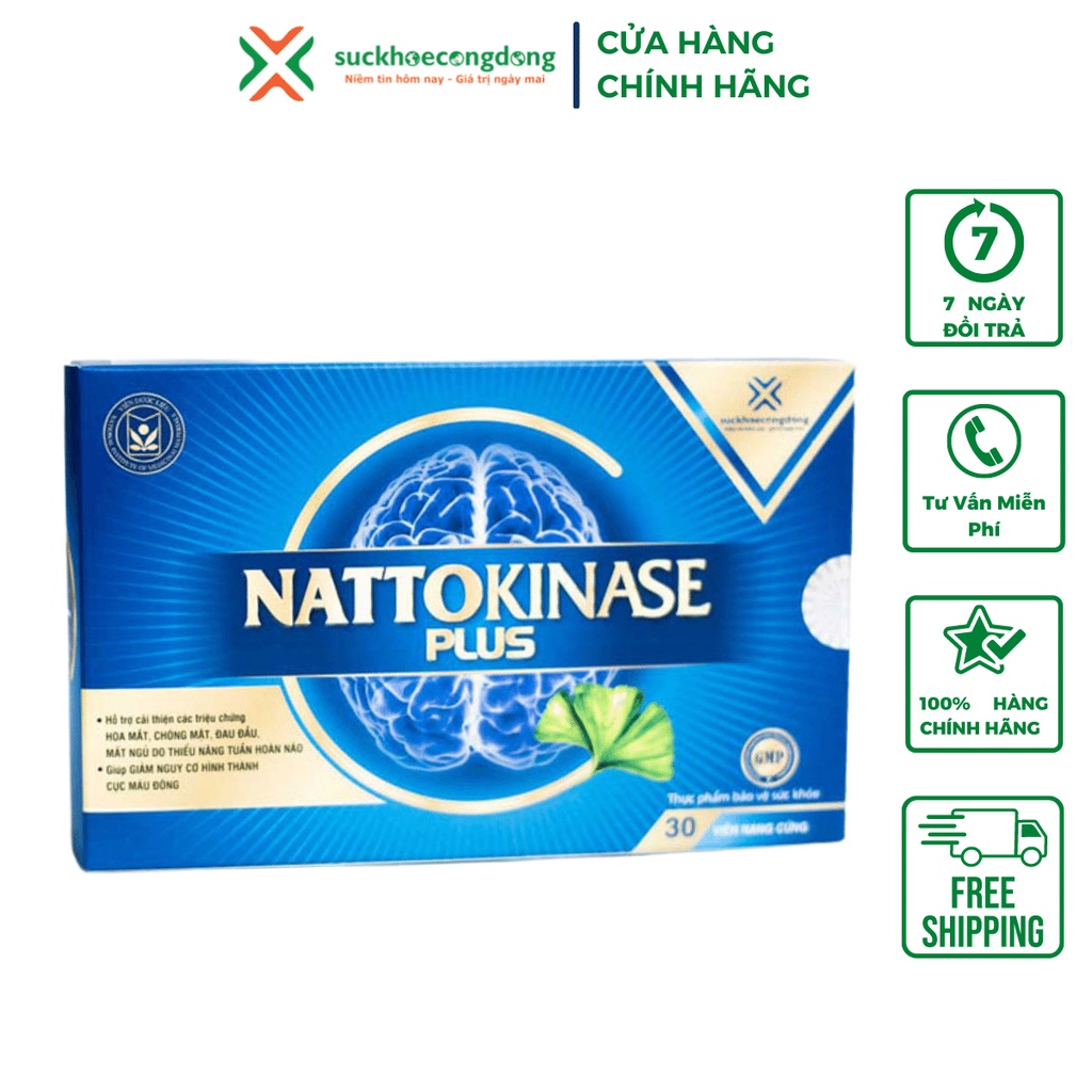 Hoạt huyết dưỡng não Nattokinase Plus (30 viên) - Viện Dược Liệu Tăng cường máu lưu thông lên não