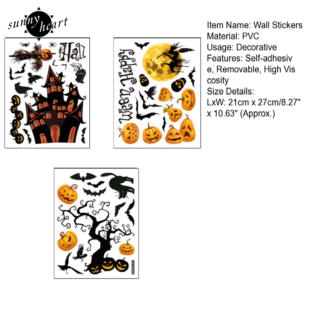 Đề Can Dán Tường Trang Trí Halloween Không Keo