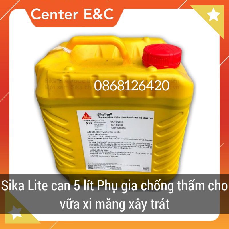 Sika Lite can 5 lít Phụ gia chống thấm cho vữa xây trát