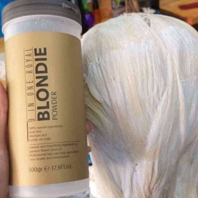 Tẩy tóc Blondie - bột tẩy xanh 9 in one Royal Blondie Power