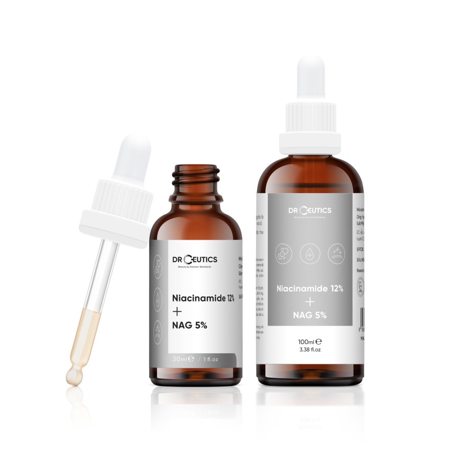 Serum B3 DrCeutics Niacinamide 12% + NAG 5% Hỗ Trợ Làm Sáng Da, 30 ml