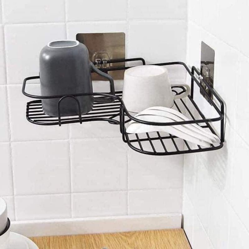KỆ GÓC DÁN TƯỜNG NHÀ TẮM BẰNG SẮT SIÊU CHẮC CHẮN 1 TẦNG
