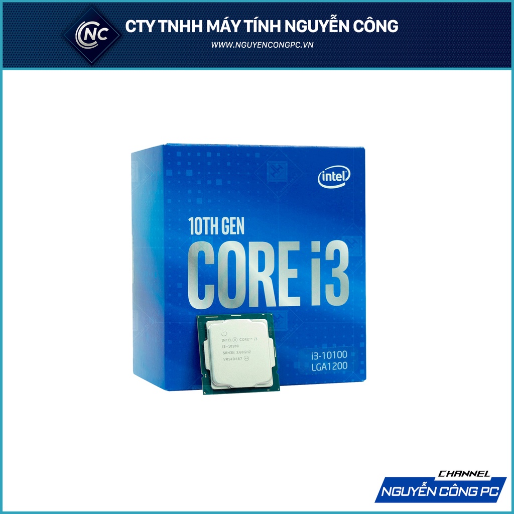 CPU Intel Core i3 10100 (3.6GHz turbo up to 4.3GHz, 4 nhân 8 luồng, 6MB Cache, 65W)