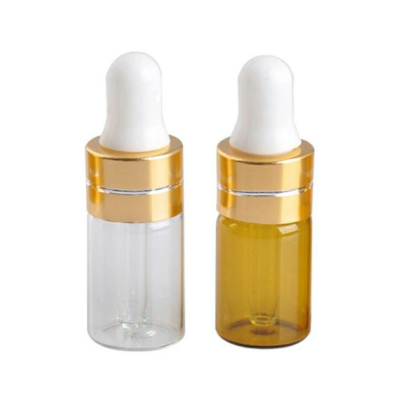 Set 5 LỌ CHIẾT SERUM mỏng trong nâu nhỏ giọt 3ml 5ml - CHAI CHIẾT TINH DẦU THỦY TINH đựng MỸ PHẨM