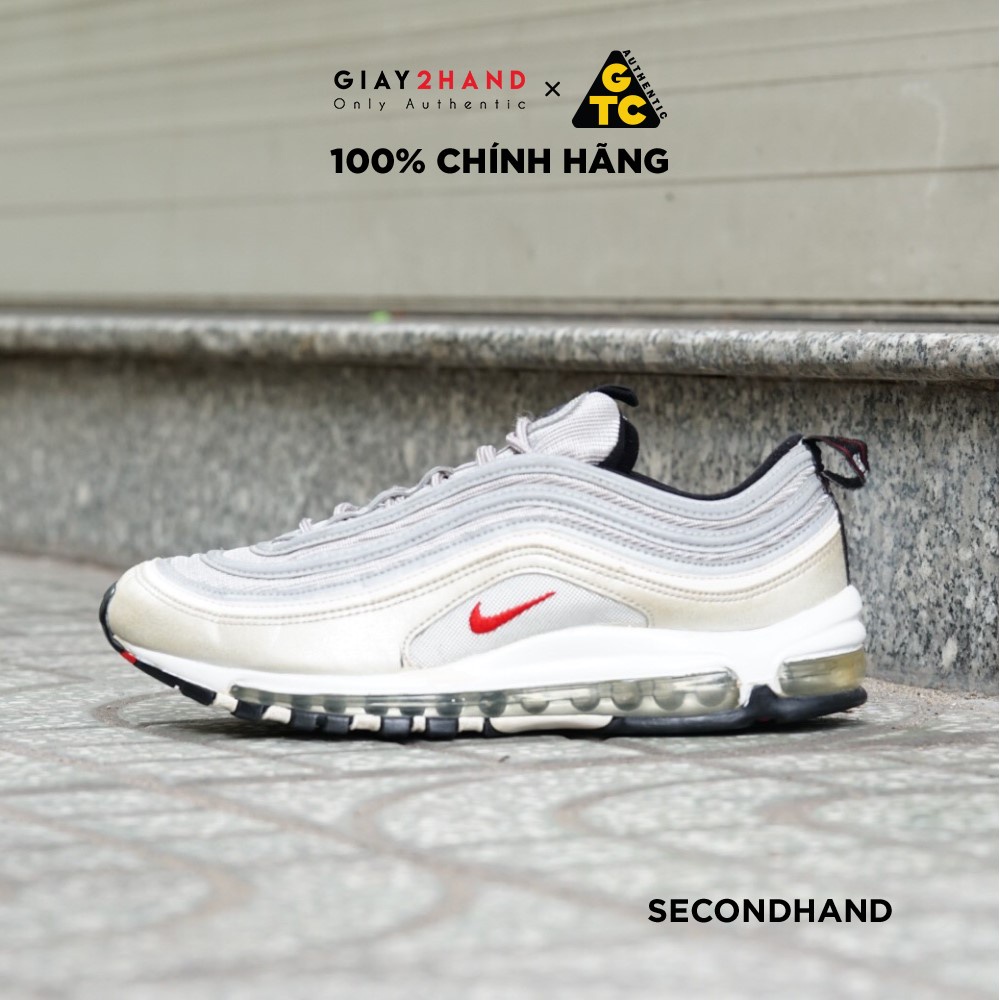 Giày Thể Thao AIRMAX 97 OG GS SILVER BULLET 884421-001 CŨ CHÍNH HÃNG