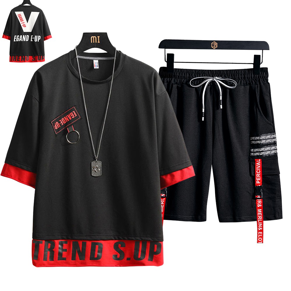 Bộ Quần Áo Thun Nam Thể Thao Mùa Hè EGAND E-UP Phối Quần Shorts Đùi MENFASHION1989 SET NAM 9000038C3 | BigBuy360 - bigbuy360.vn