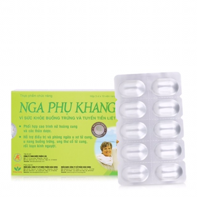 Nga phụ khang hỗ trợ điều trị u xơ tử cung, u nang buồng trứng, rối loạn kinh nguyệt...