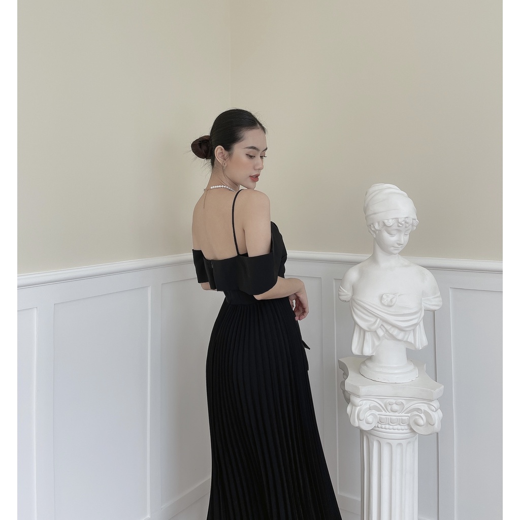 [BBSTORE'S] Đầm Hai Dây Trễ Vai Tùng Váy Dập Ly - D831 | BigBuy360 - bigbuy360.vn