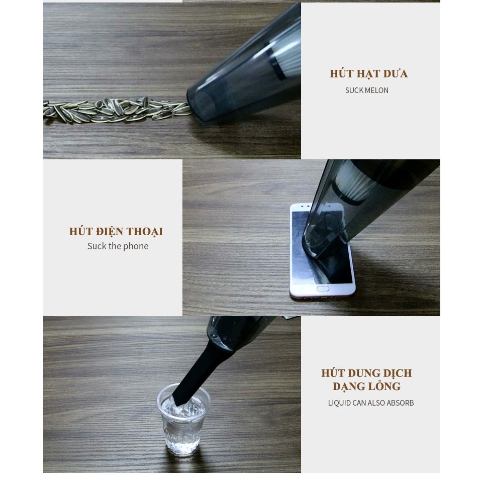 Máy Hút Bụi Xách Tay Sạc Pin Công Suất Mạnh Dùng Cho Xe Hơi | BigBuy360 - bigbuy360.vn