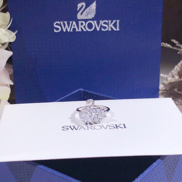 SWAROVSKI Nhẫn Bạc S925 Hình Thiên Nga Sang Trọng Cho Nữ