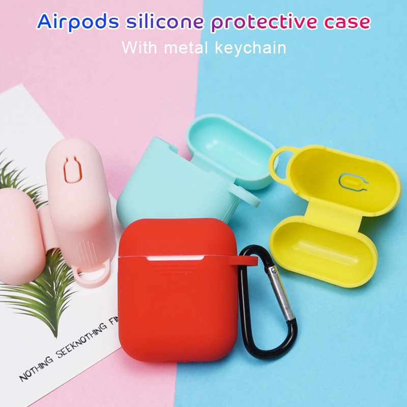 Vỏ silicone bảo vệ cho hộp sạc tai nghe không dây Bluetooth Apple AirPods 1 2