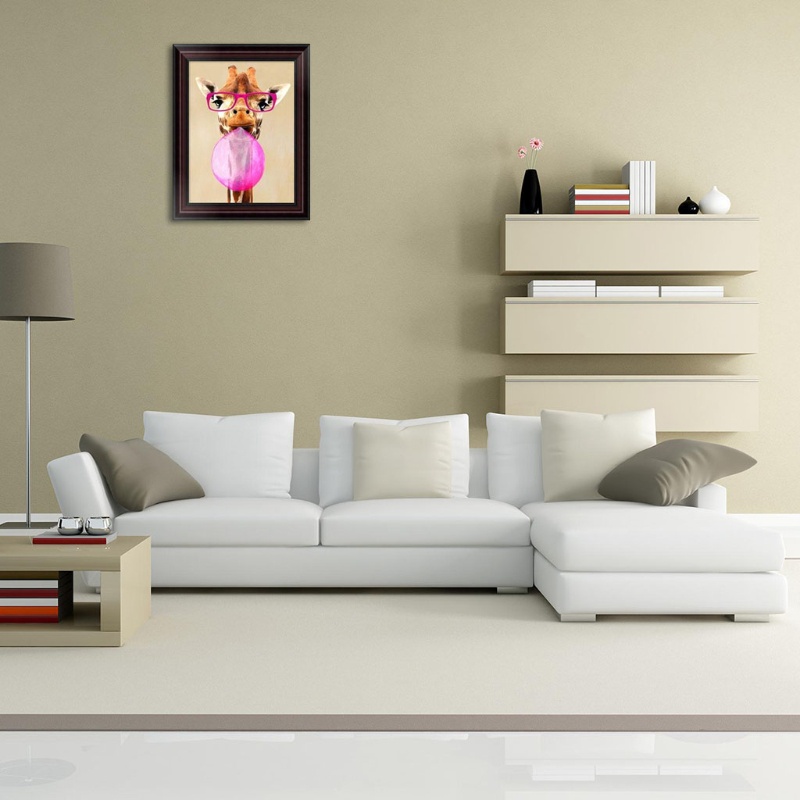 Tranh Thêu Trang Trí Thủ Công 5D Hình Hươu Cao Cổ (Mũi Thêu Hình X)