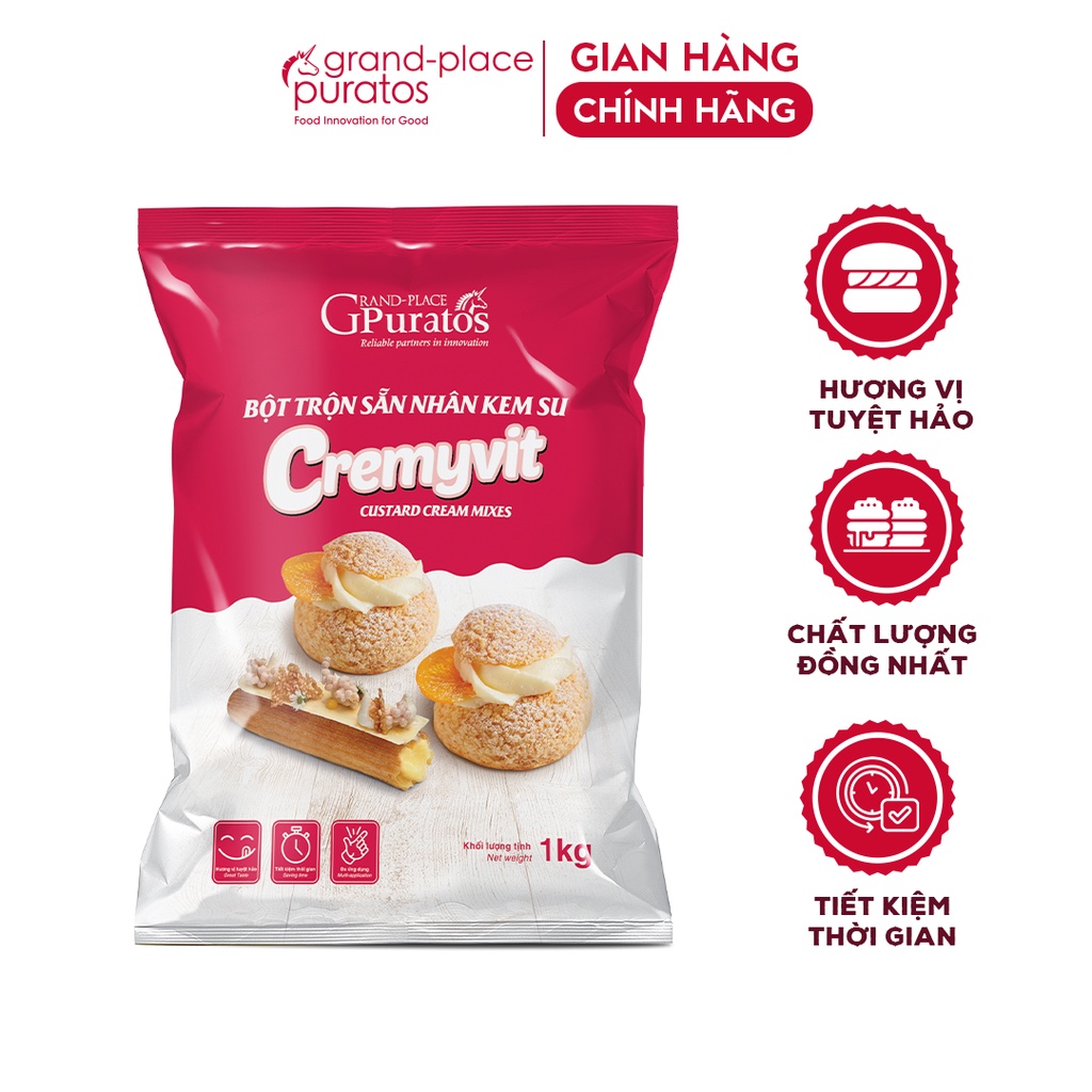 Bột Trộn Nhân Kem Su Cremyvit Puratos Grand-Place VN-1 Kg
