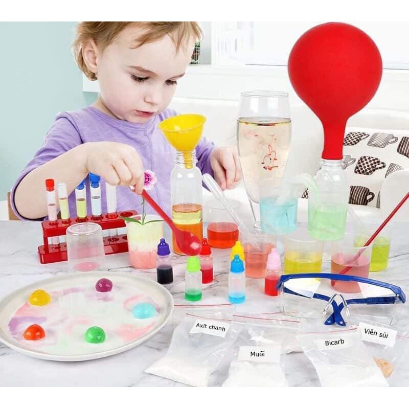 Đồ chơi khoa học 100 thí nghiệm cho trẻ mầm non và  &gt; 3 tuổi : Science Lab Kid 2_Tặng kèm video và Sách - Á Châu Edu