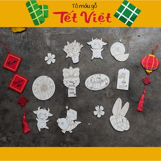 Tô màu gỗ  trang trí Tết - 20 chi tiết