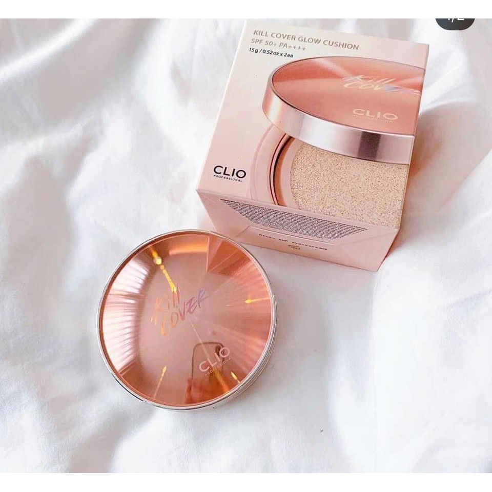 Phấn Nước CLIO Kill Cover Glow Cushion SPF50+ PA++++ Kèm Lõi Thay Thế 15g x 2