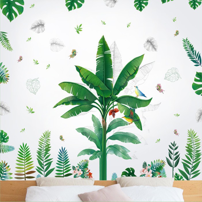 Decal dán tường Cây chuối mùa xuân hiện đại