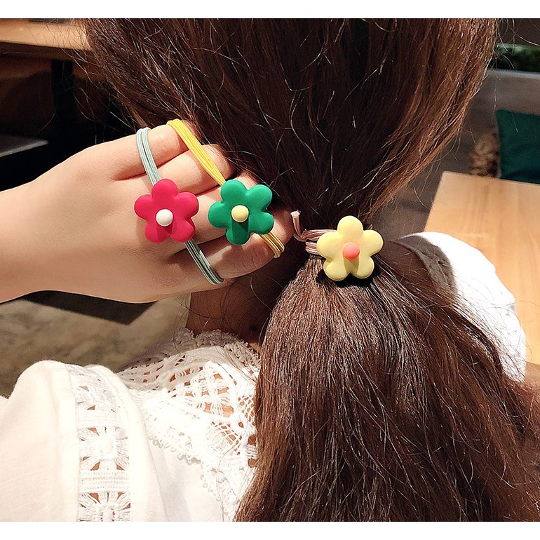 CT30 Cột tóc hoa nhiều màu sắc xinh xắn