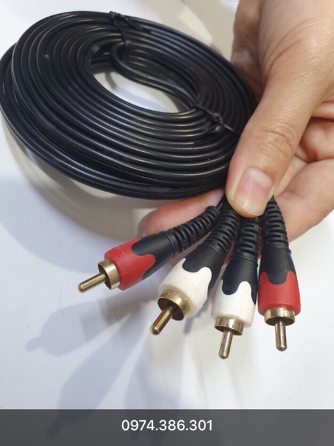 Dây AV 2 audio (RCA) hãng TOSUA chính hãng 3m và 5m. Báo giá 1 sợi