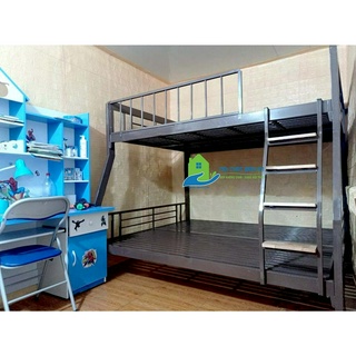 Giường sắt Tầng hộp sắt 4x8 Trên 1m2 Dưới 1m4 Dài 2m Màu kem