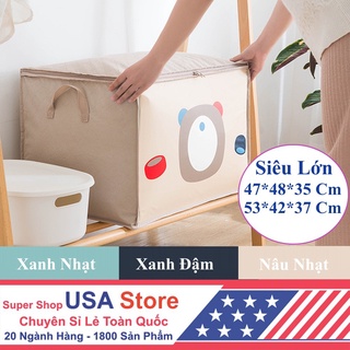 Túi Vải Đựng Quần Áo Chăn Màn Siêu Lớn HÌNH CUTE - Hộp Vải Đựng Cất Đồ Đa Năng, Đựng Gối Mền, Đồ Lót