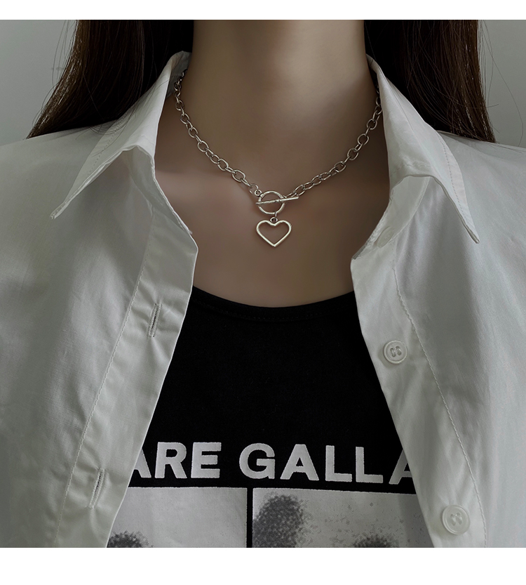 Dây chuyền mặt hình trái tim phong cách hip hop 23477 dễ phối đồ