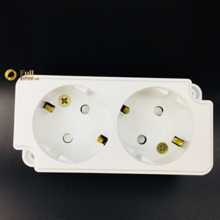 Ổ cắm đôi SCHUKO 16A Hàn Quốc lắp nổi  có chân tiếp địa FS-SKN2