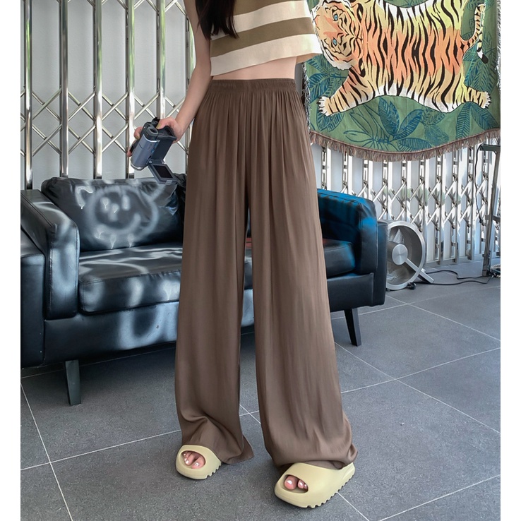 77 Quần ống rộng Lưng Thun Thời Trang Mùa Hè Dành Cho Nữ