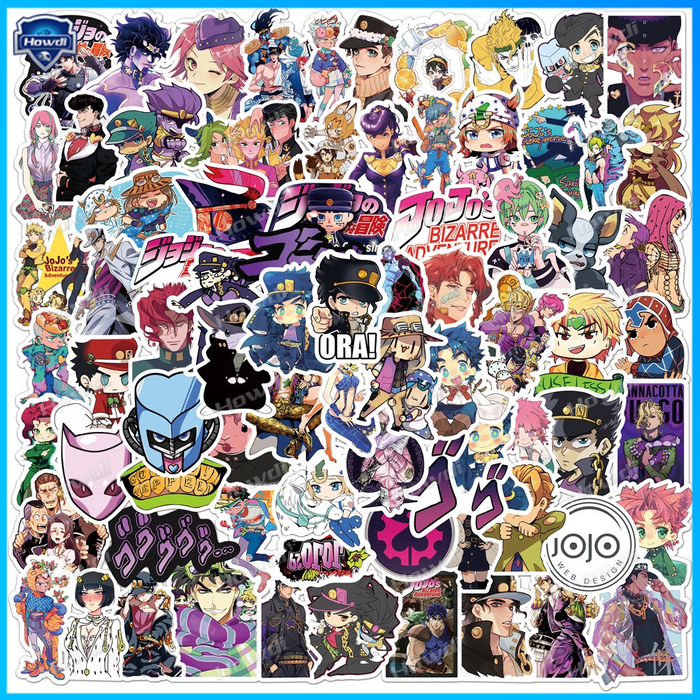 Miếng Dán Trang Trí Mũ Bảo Hiểm / Xe Hơi Chống Thấm Nước Họa Tiết Anime Jojo 'S Bizarre Adventure