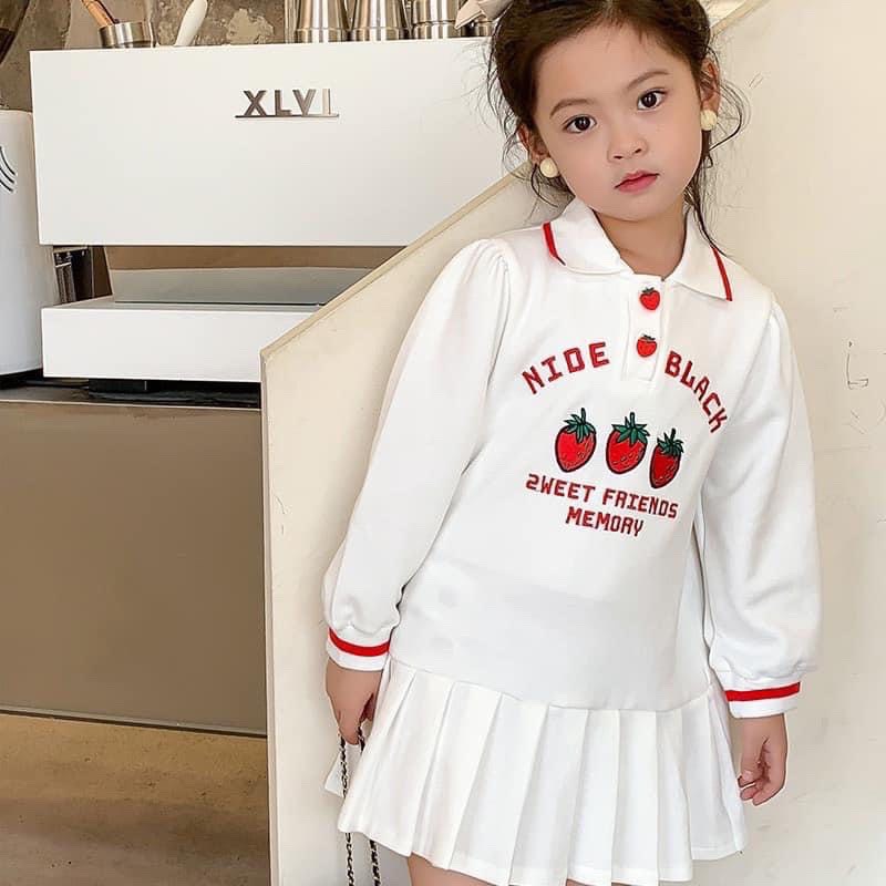Váy bé gái đuôi cá dài tay cổ bẻ cho bé gái 10-22kg