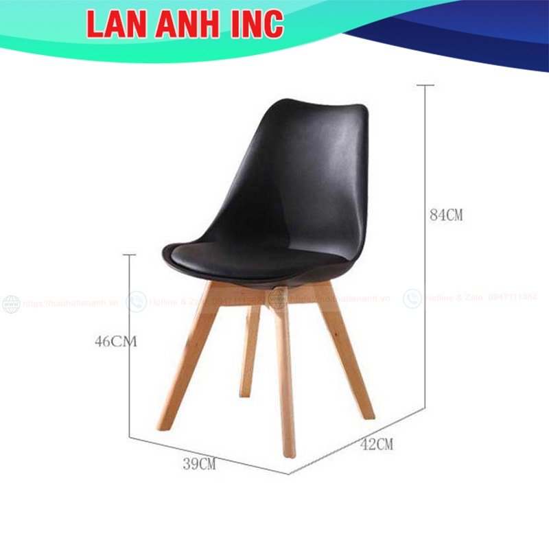 Bộ bàn tròn ăn cafe tulip 4 ghế eames nệm nhập khẩu cao cấp đẹp hiện đại LA-BBA18