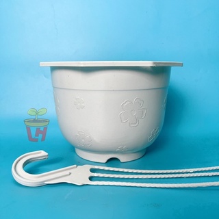 Chậu nhựa treo trồng cây + dây treo , Chậu treo bông hoa