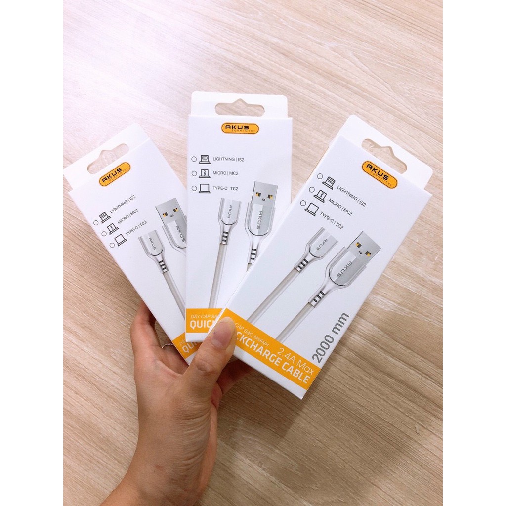 Cáp Sạc Micro chính hãng Akus 1m