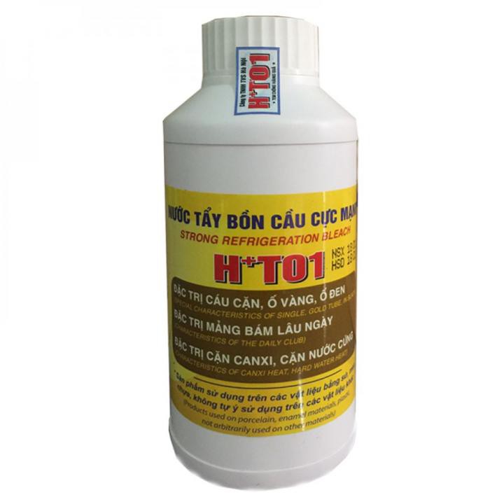 Chất tẩy cặn mảng bám bồn cầu, men sứ, cặn canxi vòi sen inox, cặn đá nhân tạo HT01 500ml