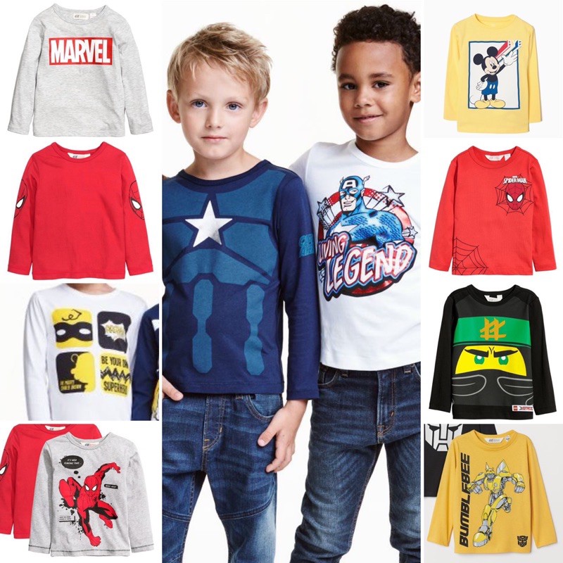 Áo cotton dài tay bé trai Marvel, ninja