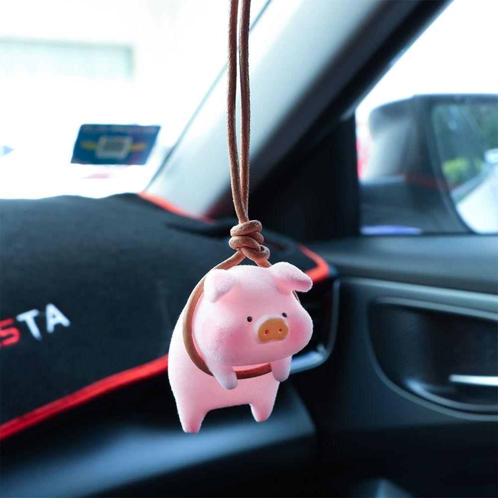 MYRONGVN Phụ Kiện Treo Trang Trí Gương Chiếu Hậu Xe Hơi Hình Chú Heo Hoạt Hình Đáng Yêu