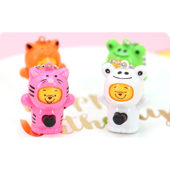 Móc khoá búp bê gấu pooh bấm thay đổi khuôn mặt (1539MKN)