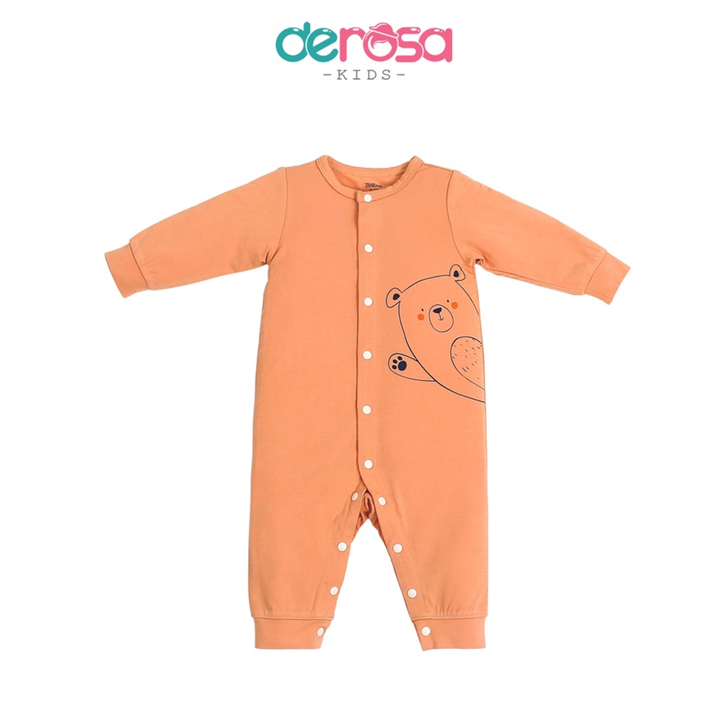 Bộ body cho bé sơ sinh DEROSA KIDS đồ bộ bé trai bamboo | 0-9 tháng | AWBB101BD