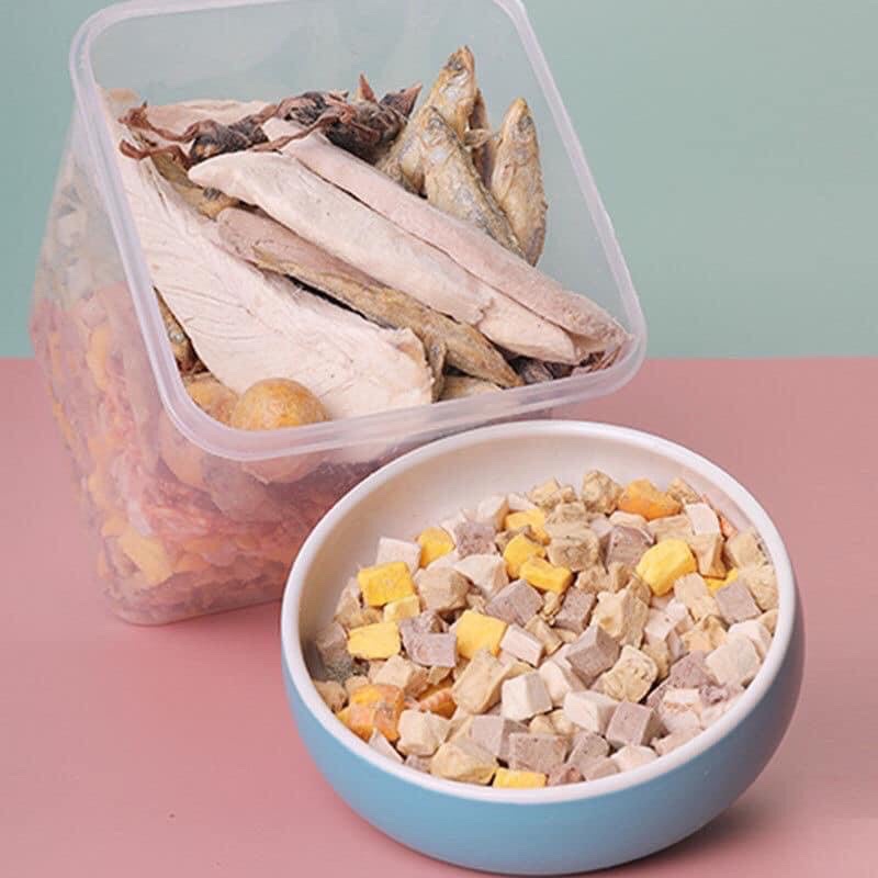 [THỨC ĂN ĐÔNG KHÔ] Thịt sấy khô/ Thức ăn sấy khô cho Chó Mèo - hộp 60g