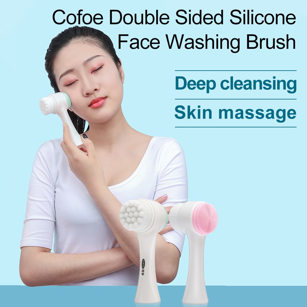 Máy rửa mặt làm sạch Cofoe với lông cọ siêu mềm thiết kế 2 mặt đa dụng